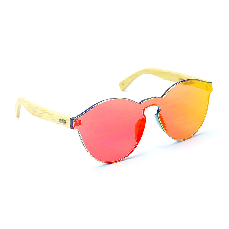 Orange Bamboo Reflective Sunglasses - Rude Rainbow Gay Party Summer