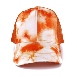 Orange Tie Dye Mesh Cap