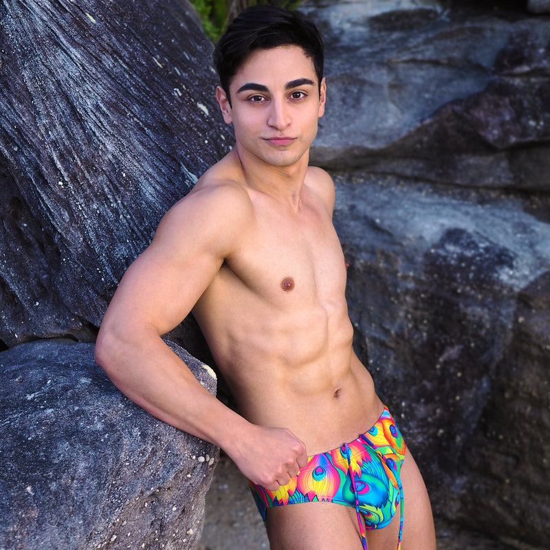 Rainbow Peacock Swim Brief