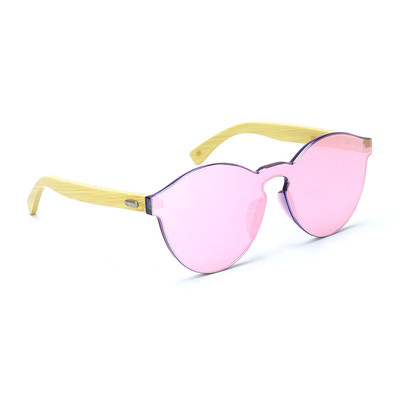 Pink Bamboo Reflective Sunglasses - Rude Rainbow Gay Party Summer