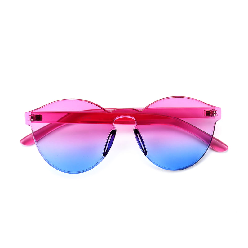 Pink and Blue two-tone Jelly Sunglasses - Rude Rainbow Gay Party Summer