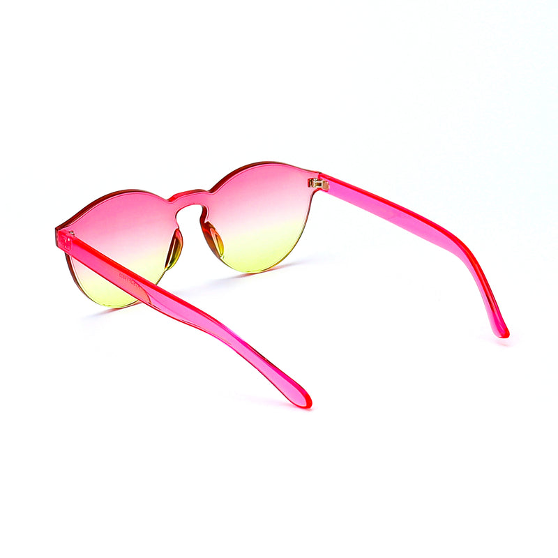 Pink and Yellow Two-tone Jelly Sunglasses - Rude Rainbow Gay Party Summer