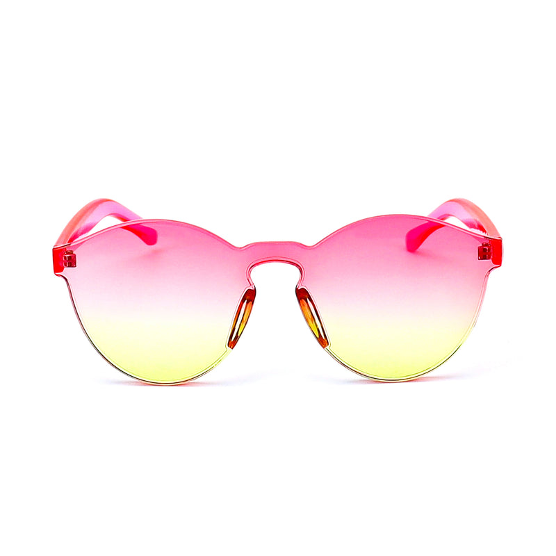 Pink and Yellow Two-tone Jelly Sunglasses - Rude Rainbow Gay Party Summer