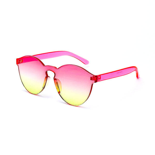 Pink and Yellow Two-tone Jelly Sunglasses - Rude Rainbow Gay Party Summer