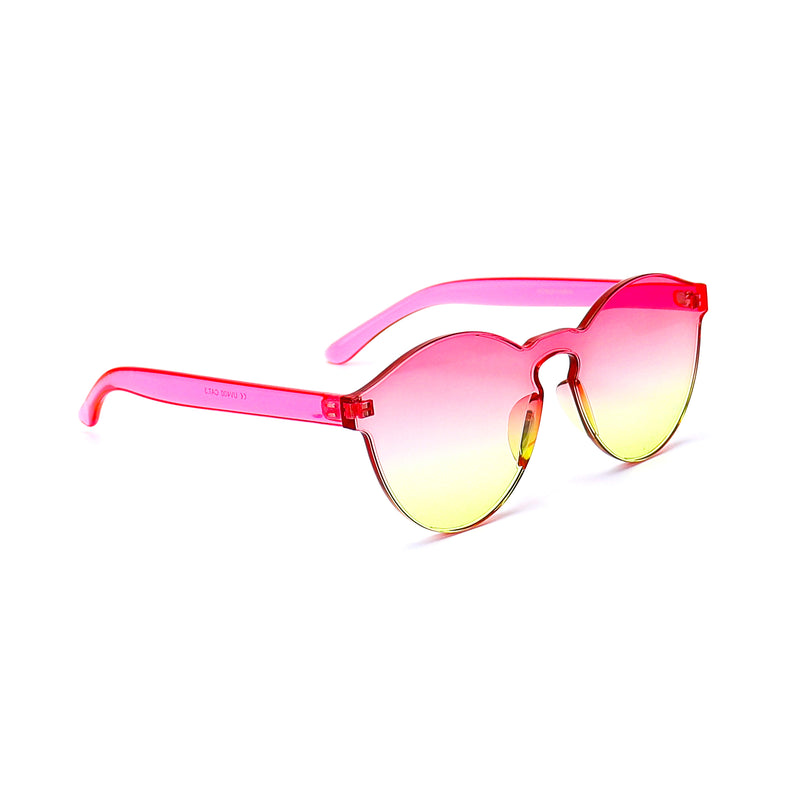 Pink and Yellow Two-tone Jelly Sunglasses - Rude Rainbow Gay Party Summer