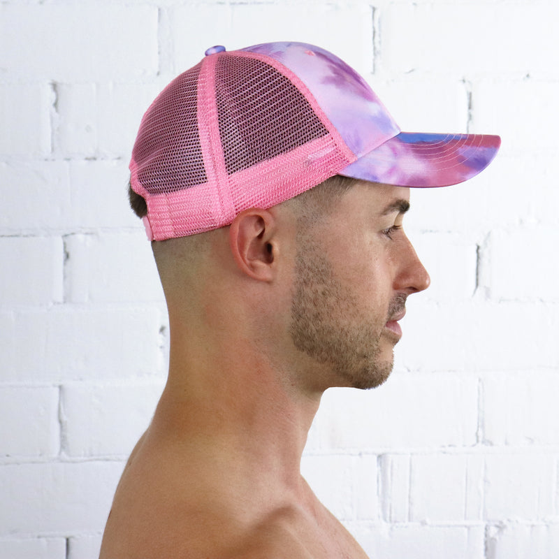 Pink Tie Dye Mesh Cap