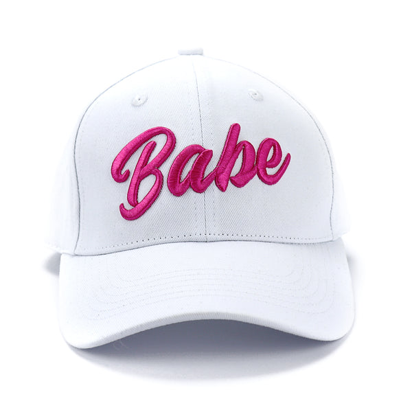 White and Pink Babe Cap