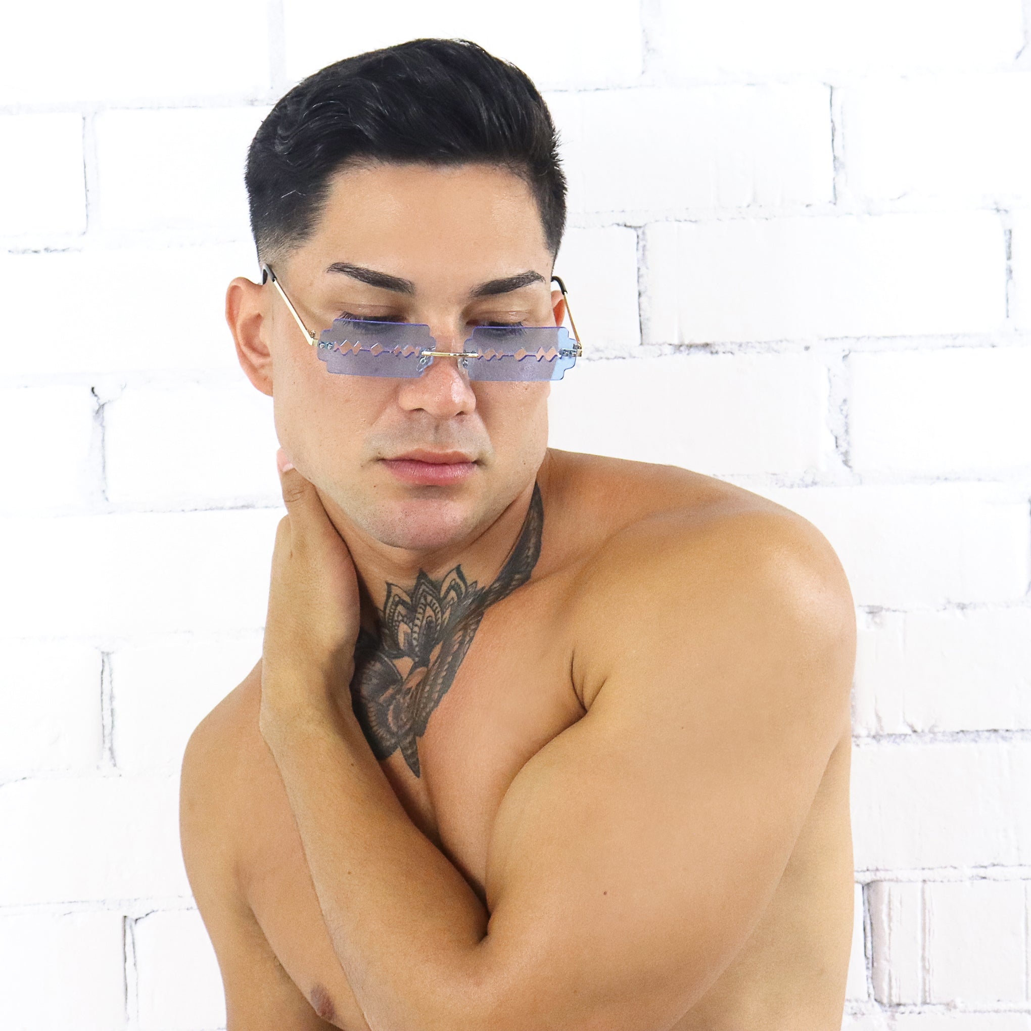 Razor Blades Sunglasses - Blue