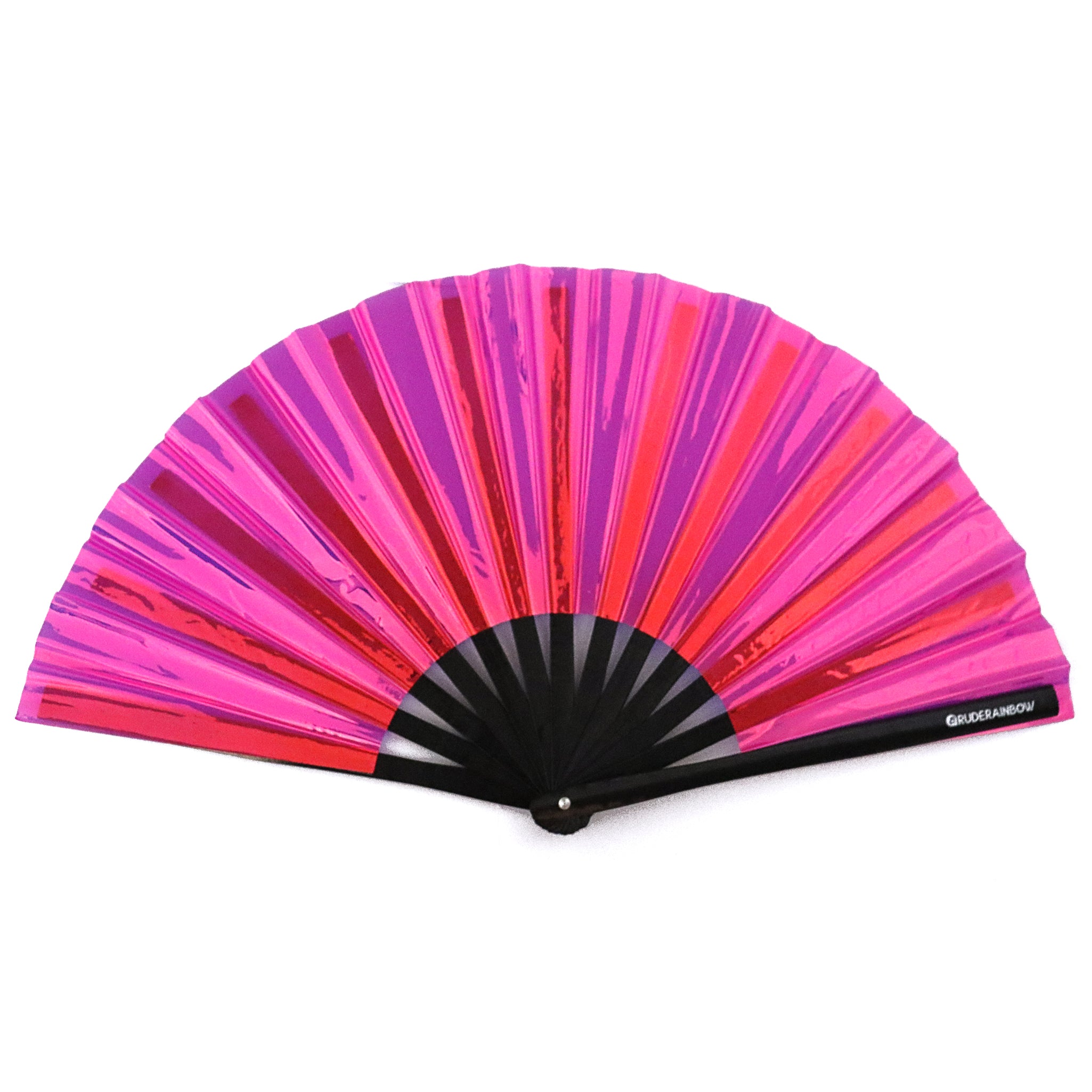 Pink PVC Party Fan - (Black)