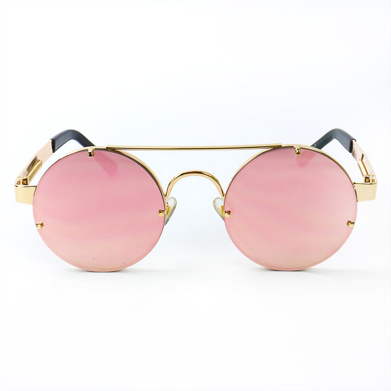 Retro Round Sunglasses - Pink