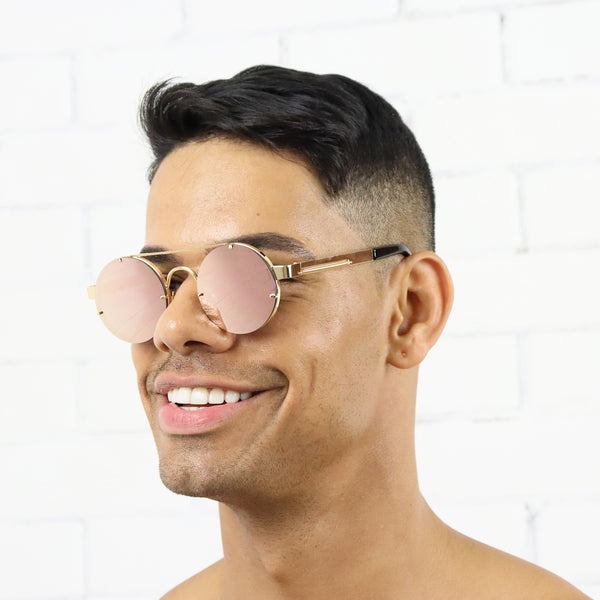 Retro Round Sunglasses - Pink