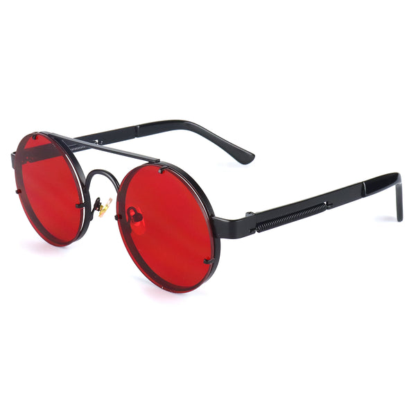 Retro Round Sunglasses - Red