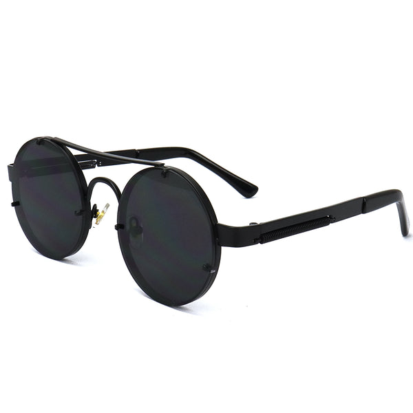 Retro Round Sunglasses - Black