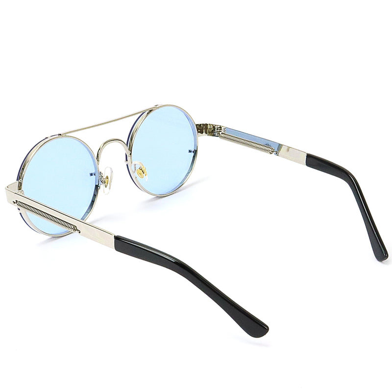 Retro Round Sunglasses - Blue