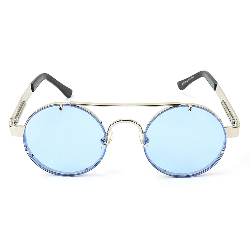 Retro Round Sunglasses - Blue