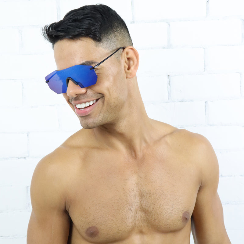 Rimless Raves Sunglasses - Blue