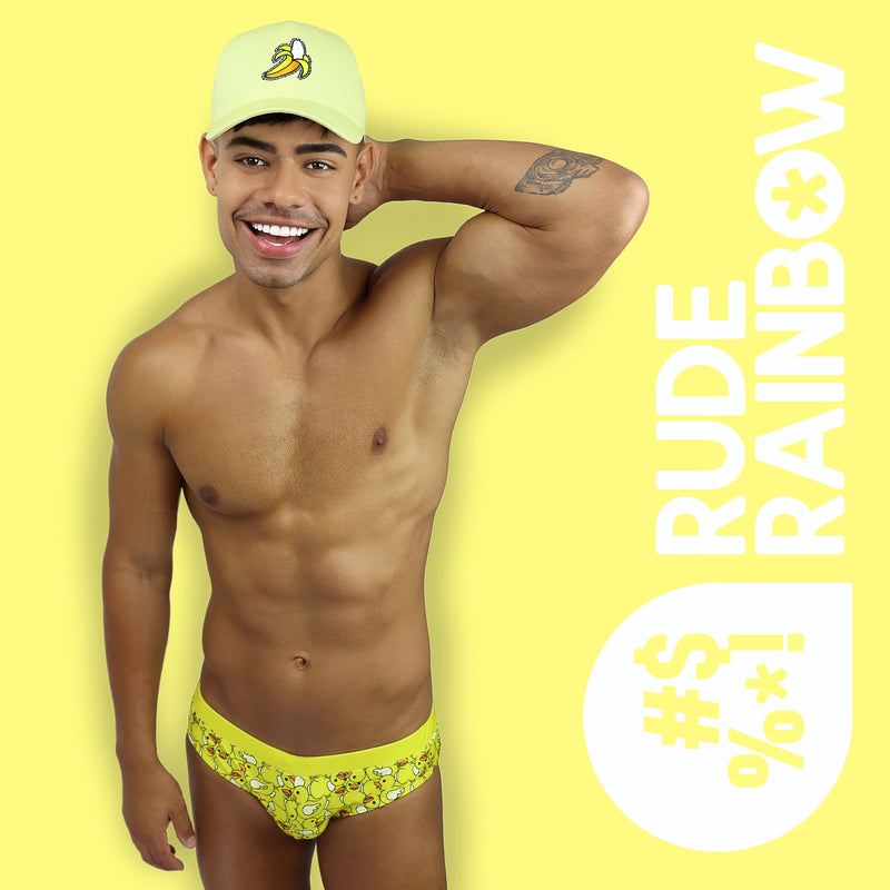 Pastel Yellow Banana Cap - Rude Rainbow Gay Party Summer