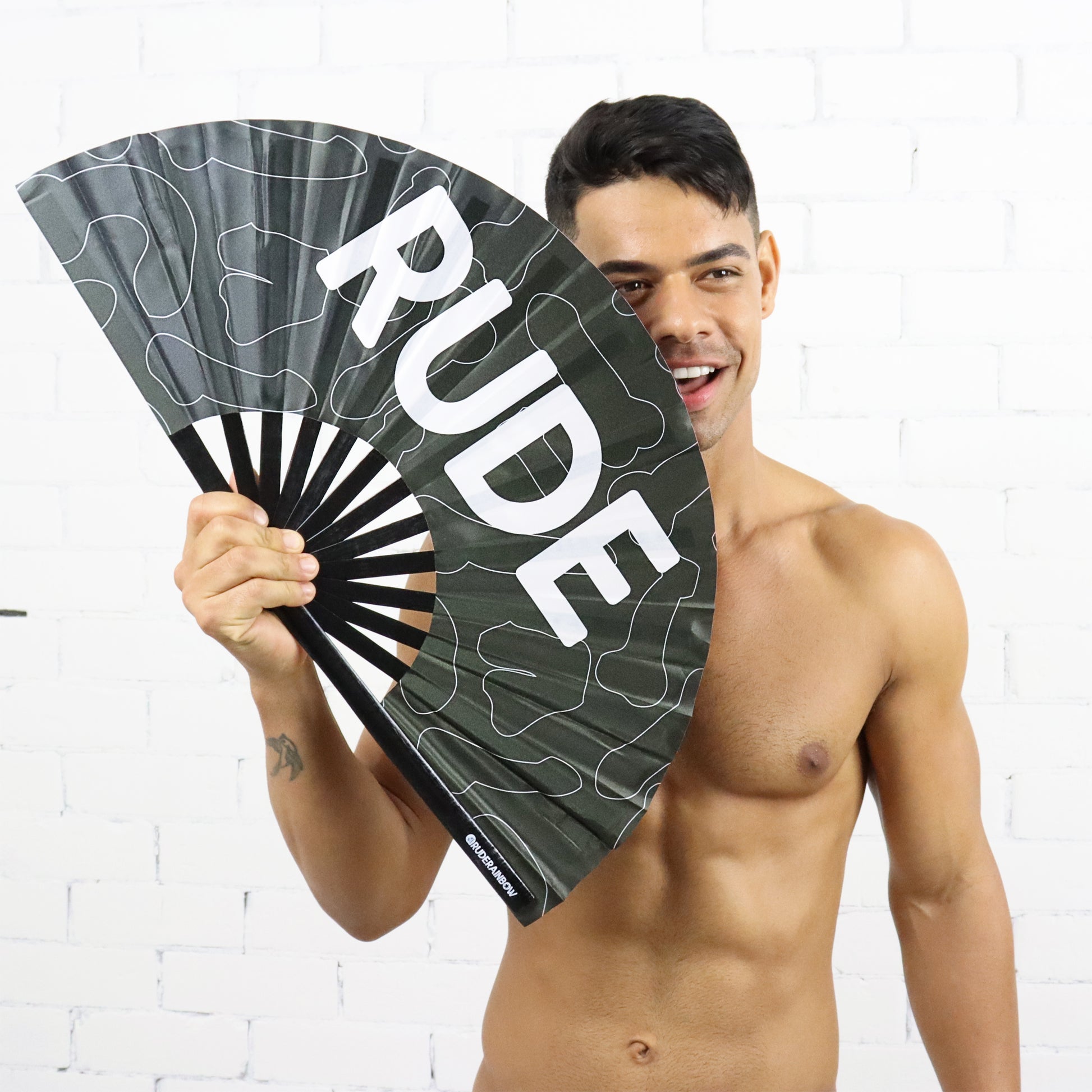 Raging Rude - Black UV Party Fan