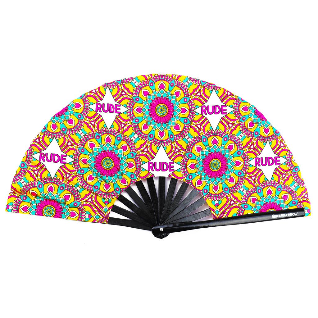 Rude Paisley UV Party Fan - Rude Rainbow Gay Party Summer