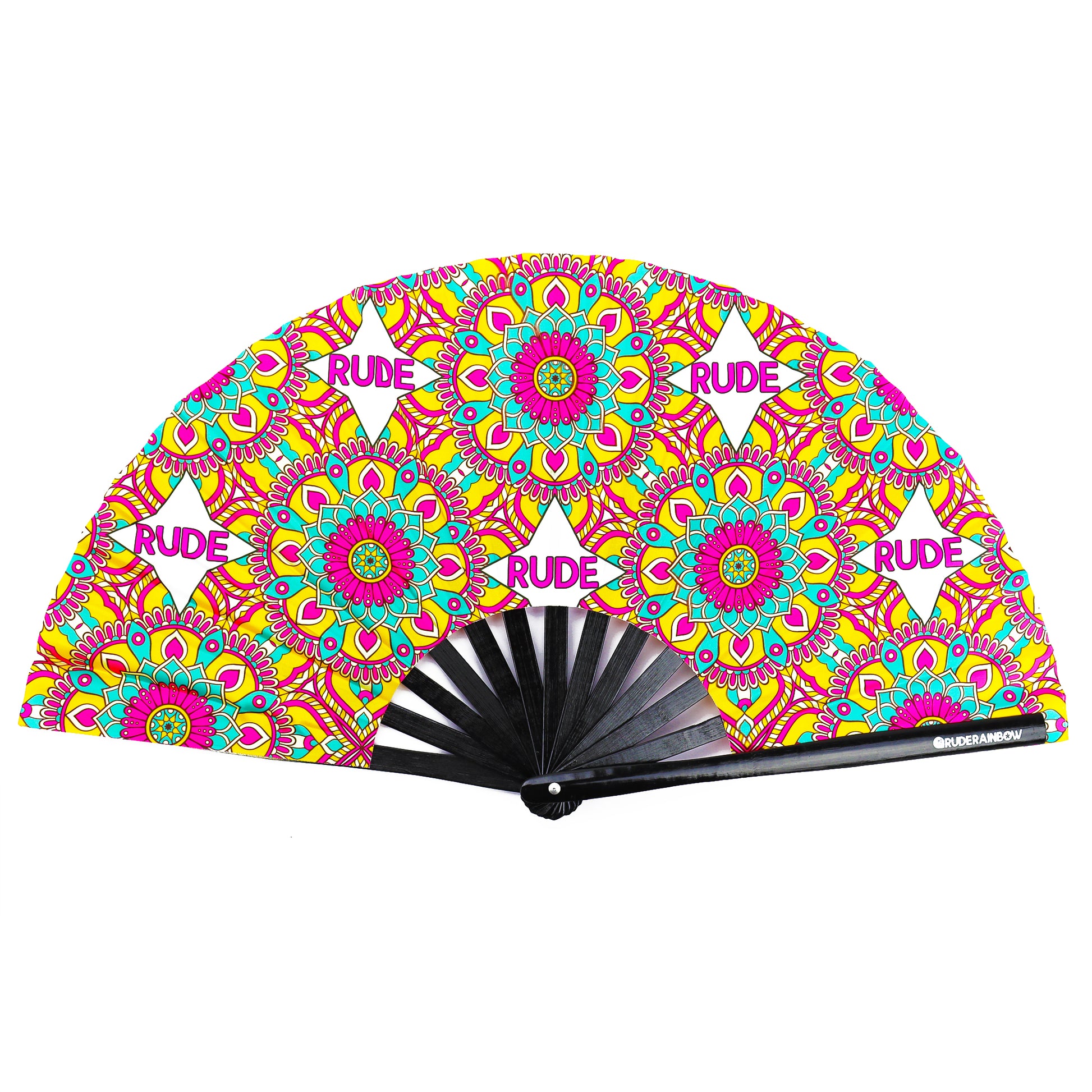 Rude Paisley UV Party Fan - Rude Rainbow Gay Party Summer