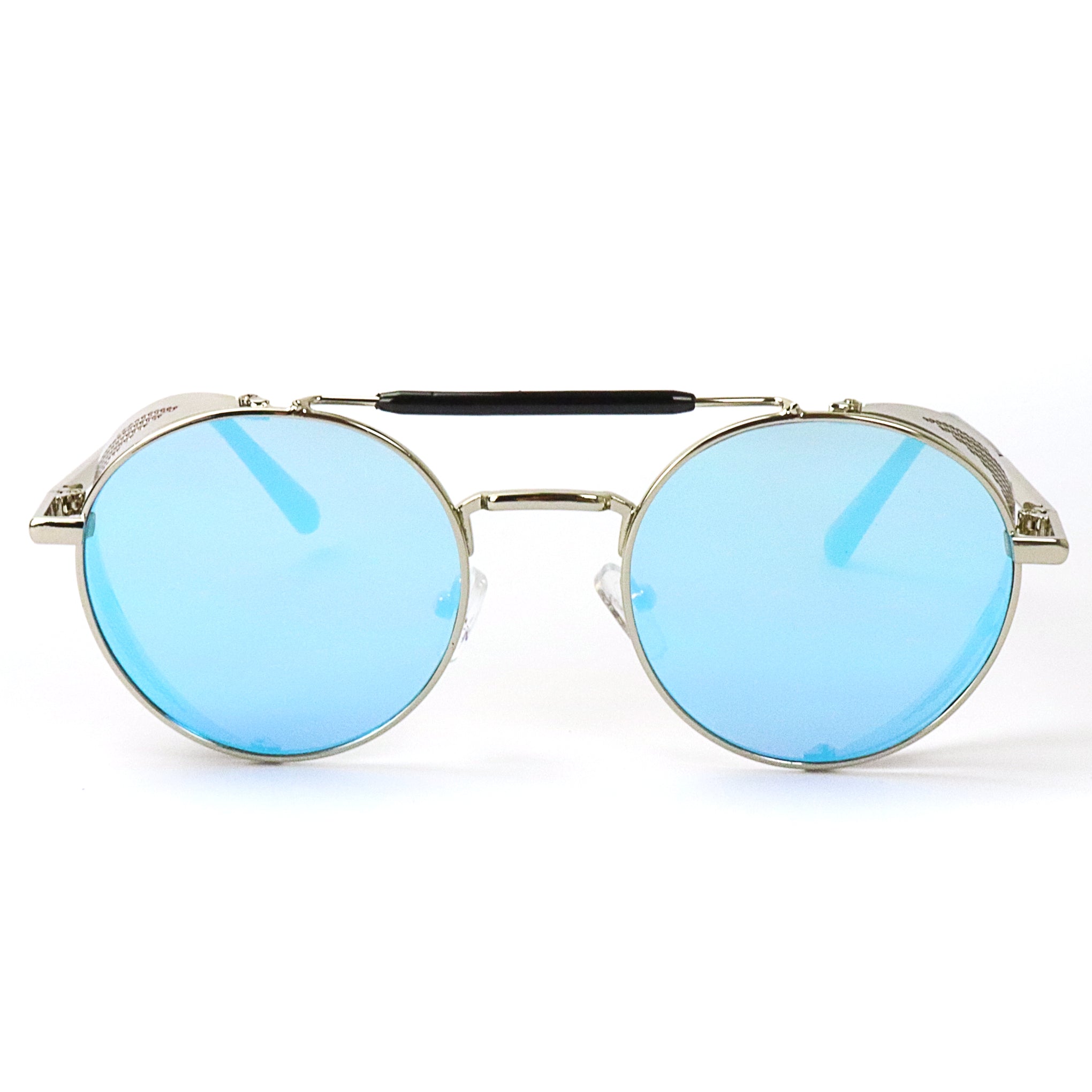 Steampunk Metal Sunglasses - Blue