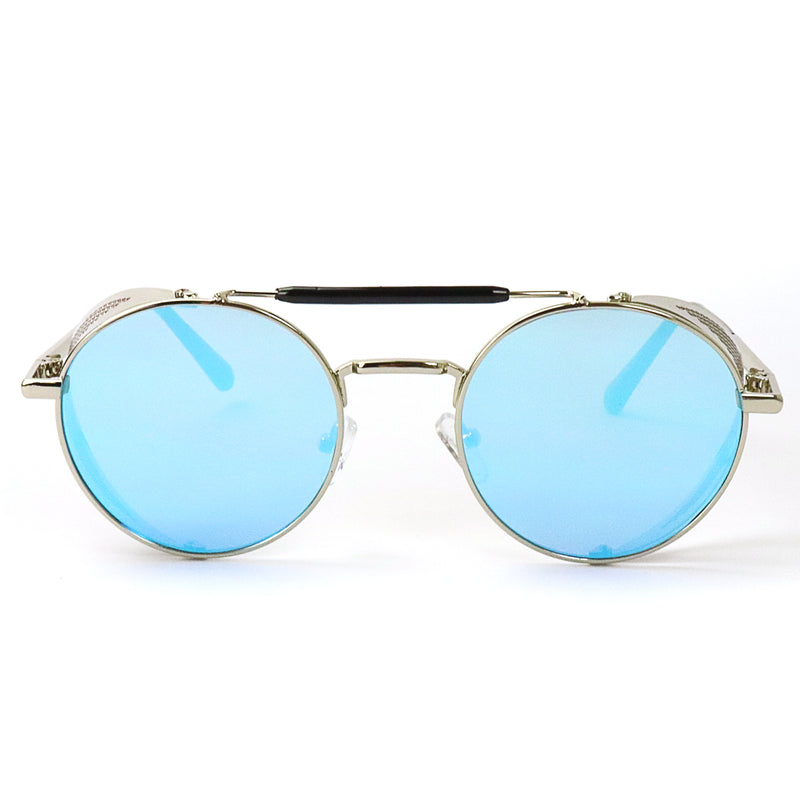Steampunk Metal Sunglasses - Blue