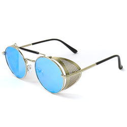 Steampunk Metal Sunglasses - Blue