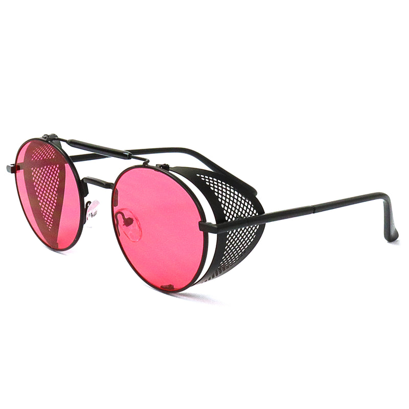 Steampunk Metal Sunglasses - Red
