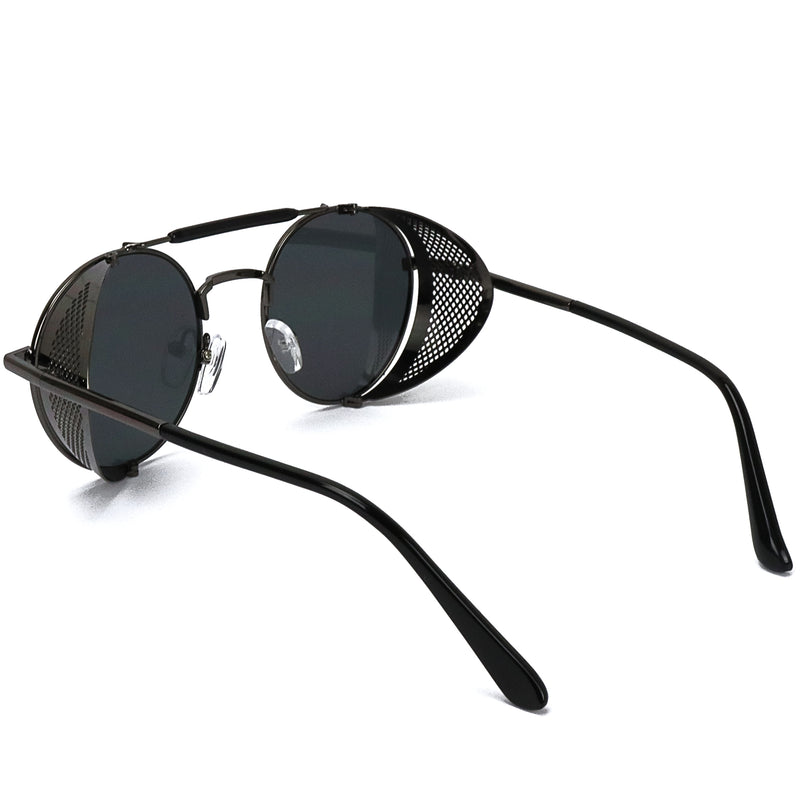 Steampunk Metal Sunglasses - Black