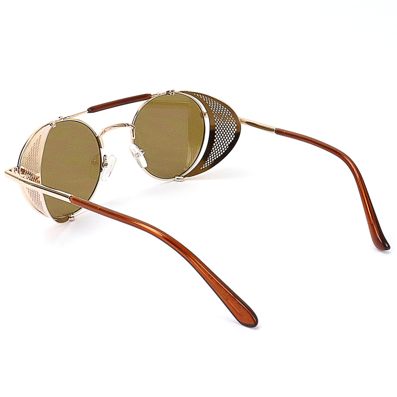 Steampunk Metal Sunglasses - Gold/Bronze