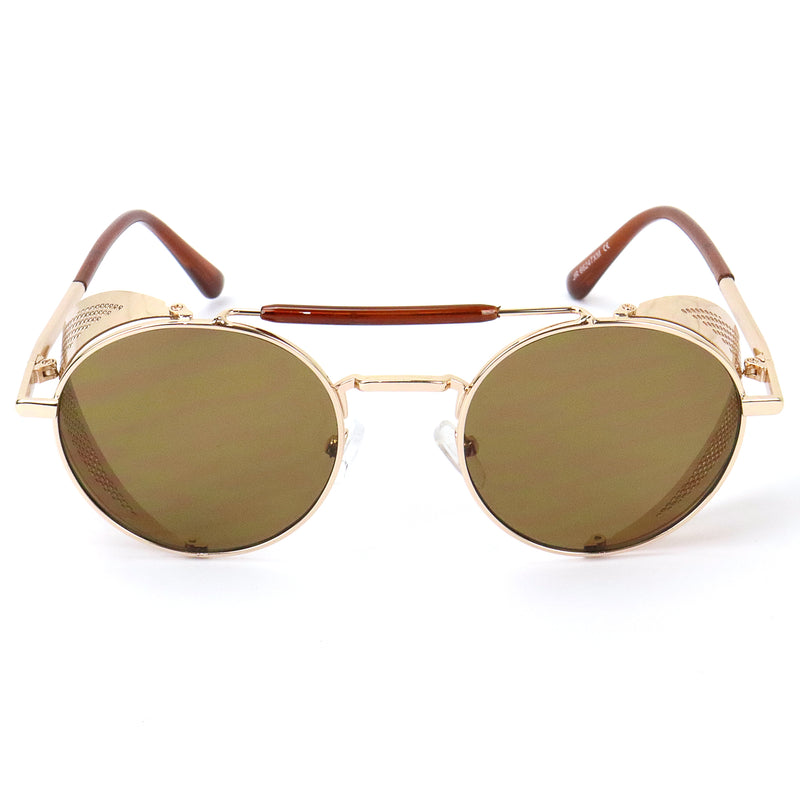 Steampunk Metal Sunglasses - Gold/Bronze