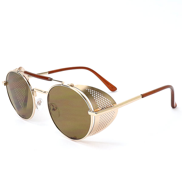 Steampunk Metal Sunglasses - Gold/Bronze