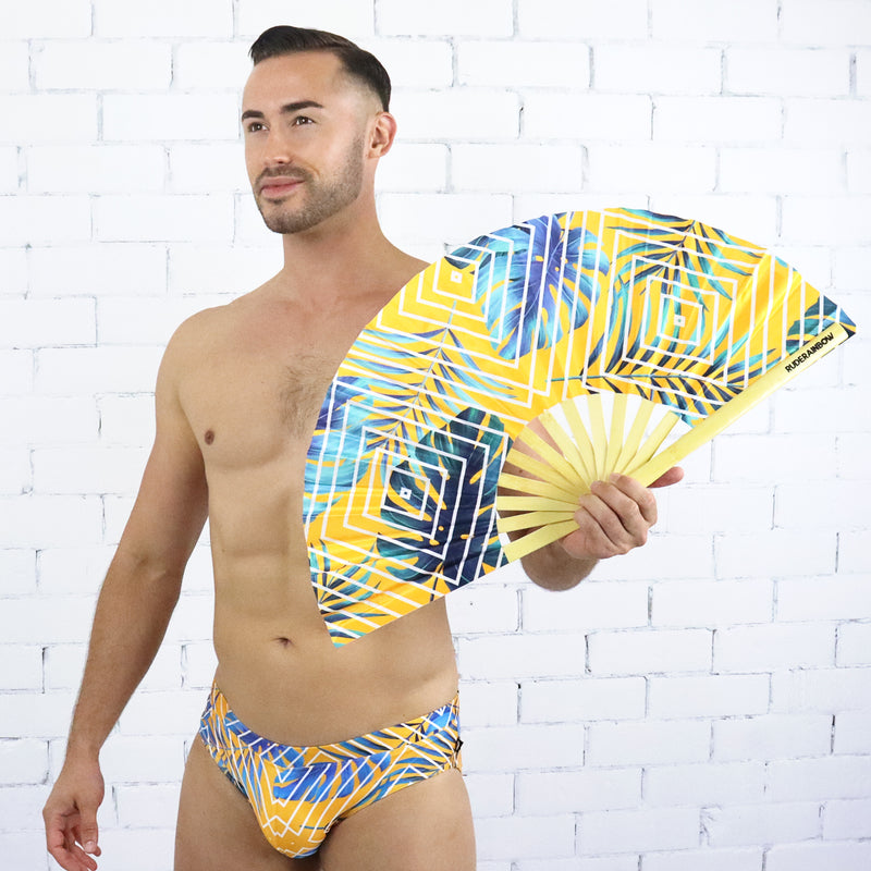 Tropical Sunset UV Party Fan