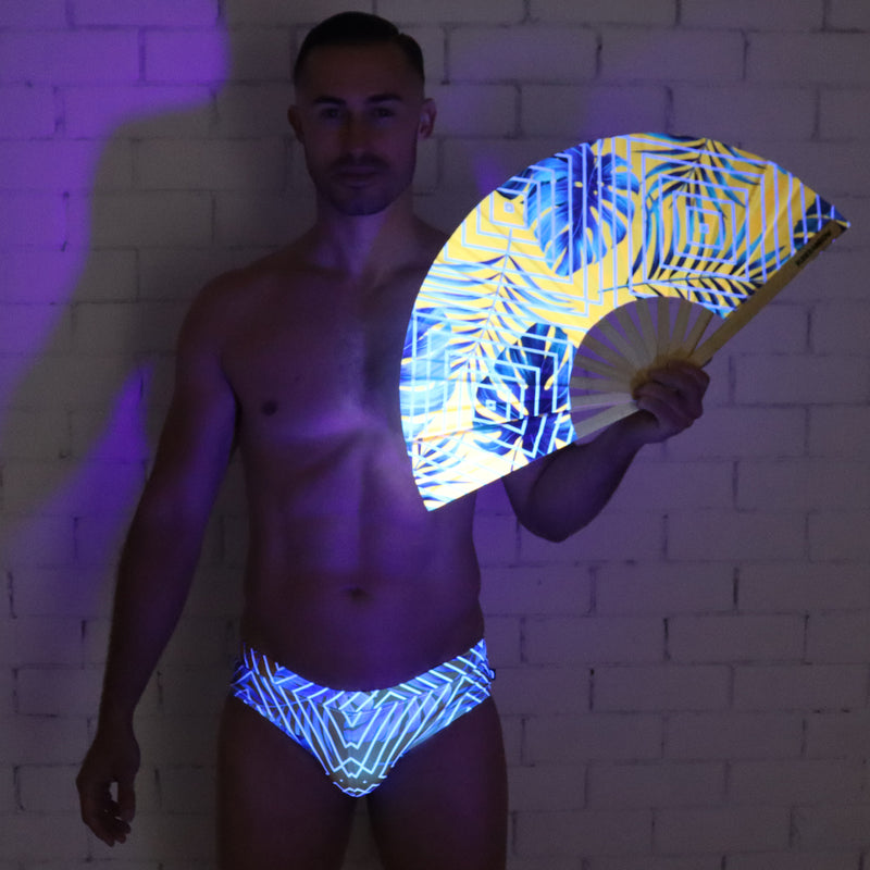 Tropical Sunset UV Party Fan