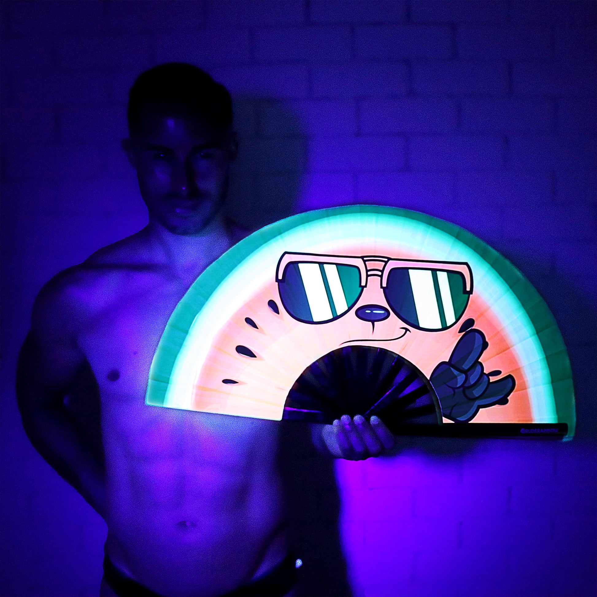 Cheeky Watermelon UV Party Fan - Rude Rainbow Gay Party Summer
