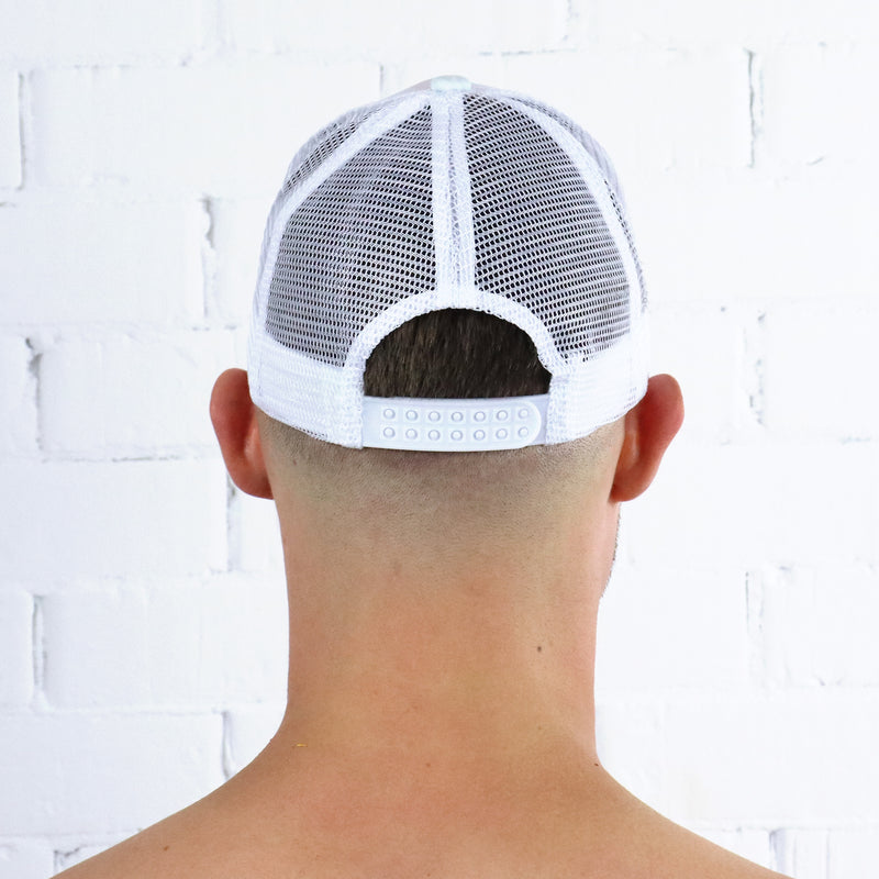 White Tie Dye Mesh Cap