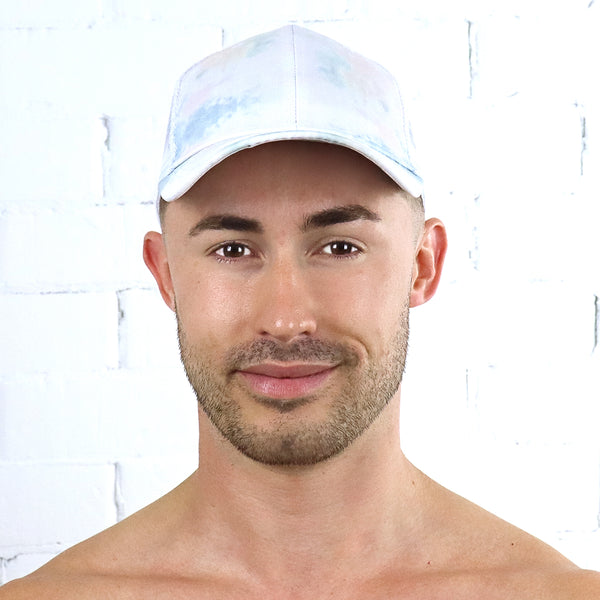 White Tie Dye Mesh Cap