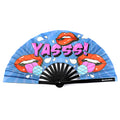 Yasss Lips and Lollipops UV Party Fan - Rude Rainbow Gay Party Summer