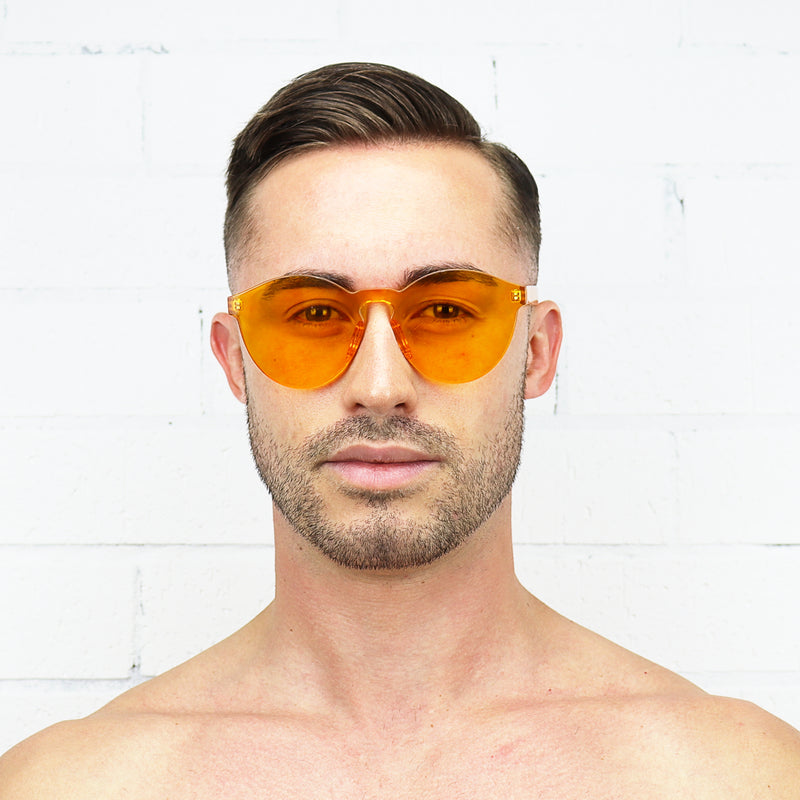 Yellow / Orange Jelly Sunglasses - Rude Rainbow Gay Party Summer