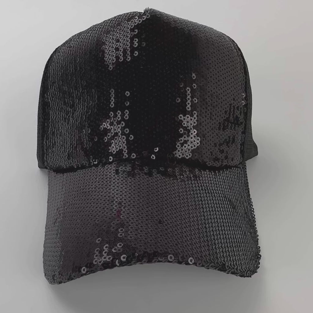 Black sequin sales baseball cap