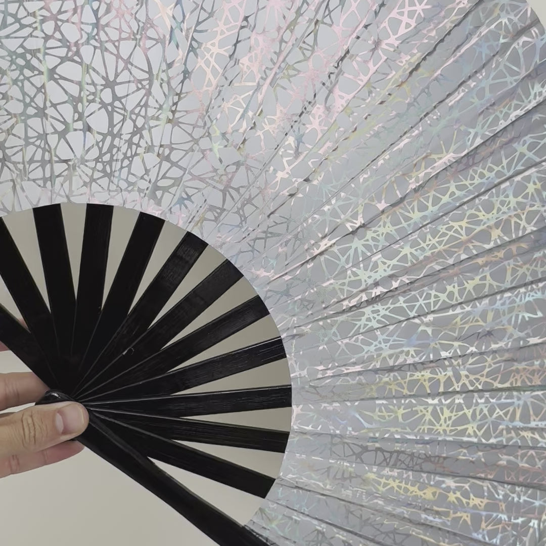 Dazzling Reflective Party Fan - Silver