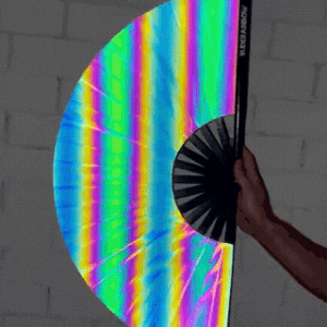 Holographic Rainbow UV Party Fan